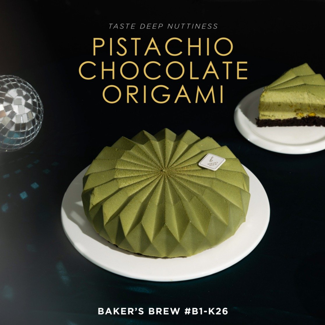 All Things Pistachio with Pistachio Origami Cake - Baker's Brew!